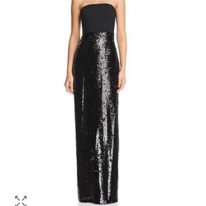 Aidan Mattox Black Crepe Sequin Gown Size 8